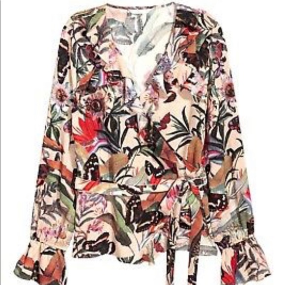 h&m wrap blouse